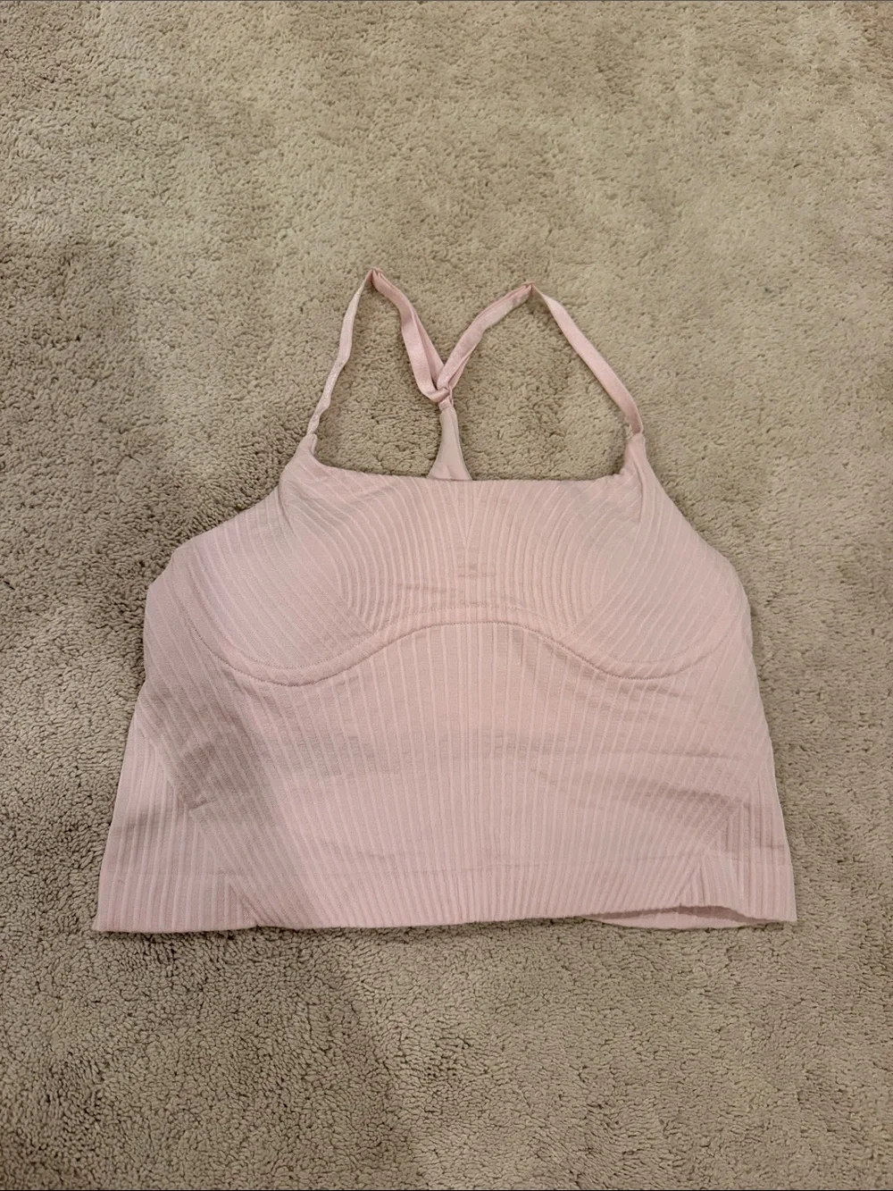 lululemon athletica Flush Pink Ribbed Cropped Tank Top